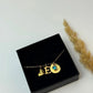 Personalized Initial & Birthstone Pendant - Birthstone Necklace