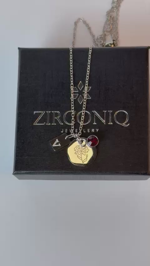 Personalized Birthstone Pendant Rose Gold