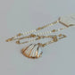 White and Gold Medium sized Natural Shell necklace