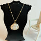 White and Gold Medium sized Natural Shell necklace