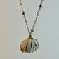 White and Gold Medium sized Natural Shell necklace