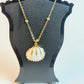 White and Gold Medium sized Natural Shell necklace