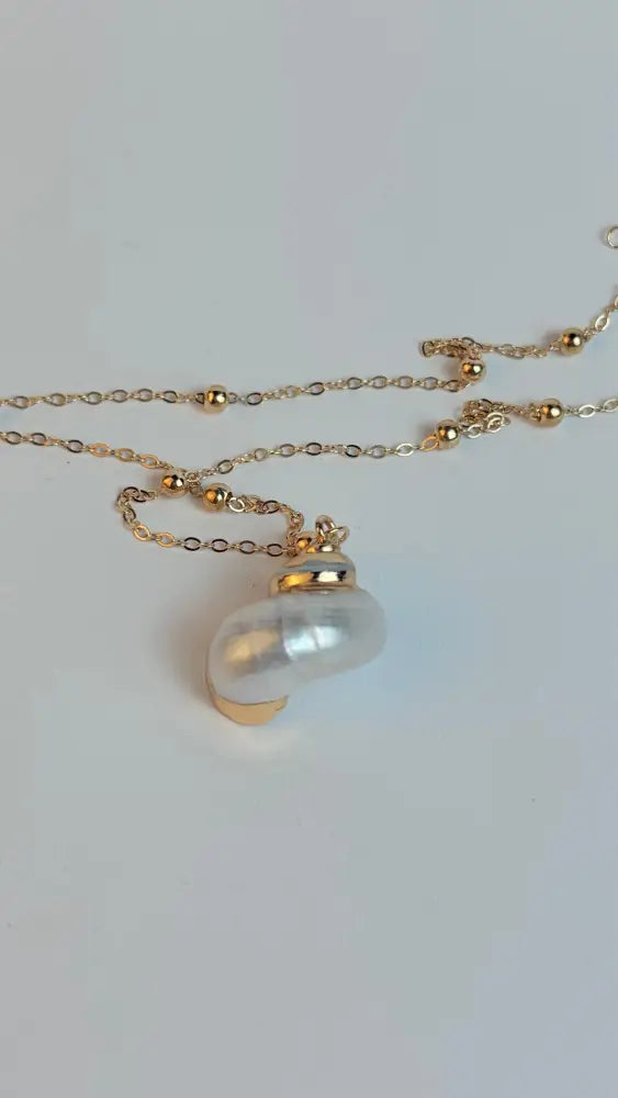 White Medium sized Natural Shell necklace