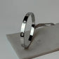 Zircon Studded Stainless Steel Silver Plated Bangle Bracelet - Silver